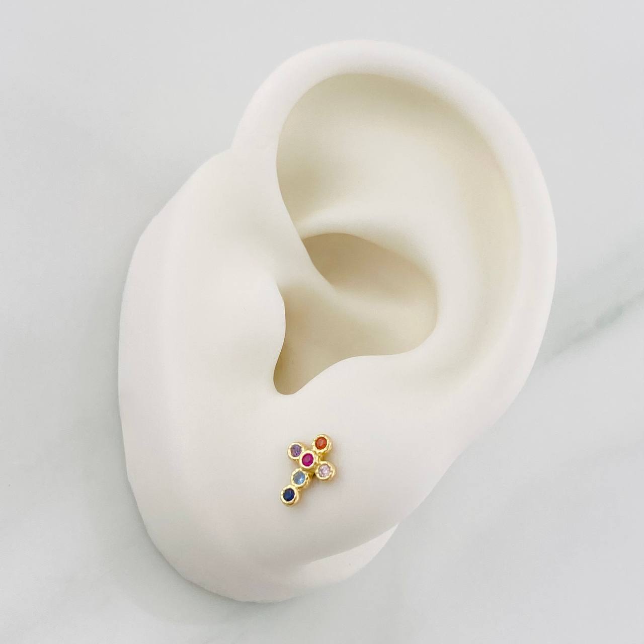 Topos Cruz Tupida 0.95g / 8.15mm Oro Amarillo 18K