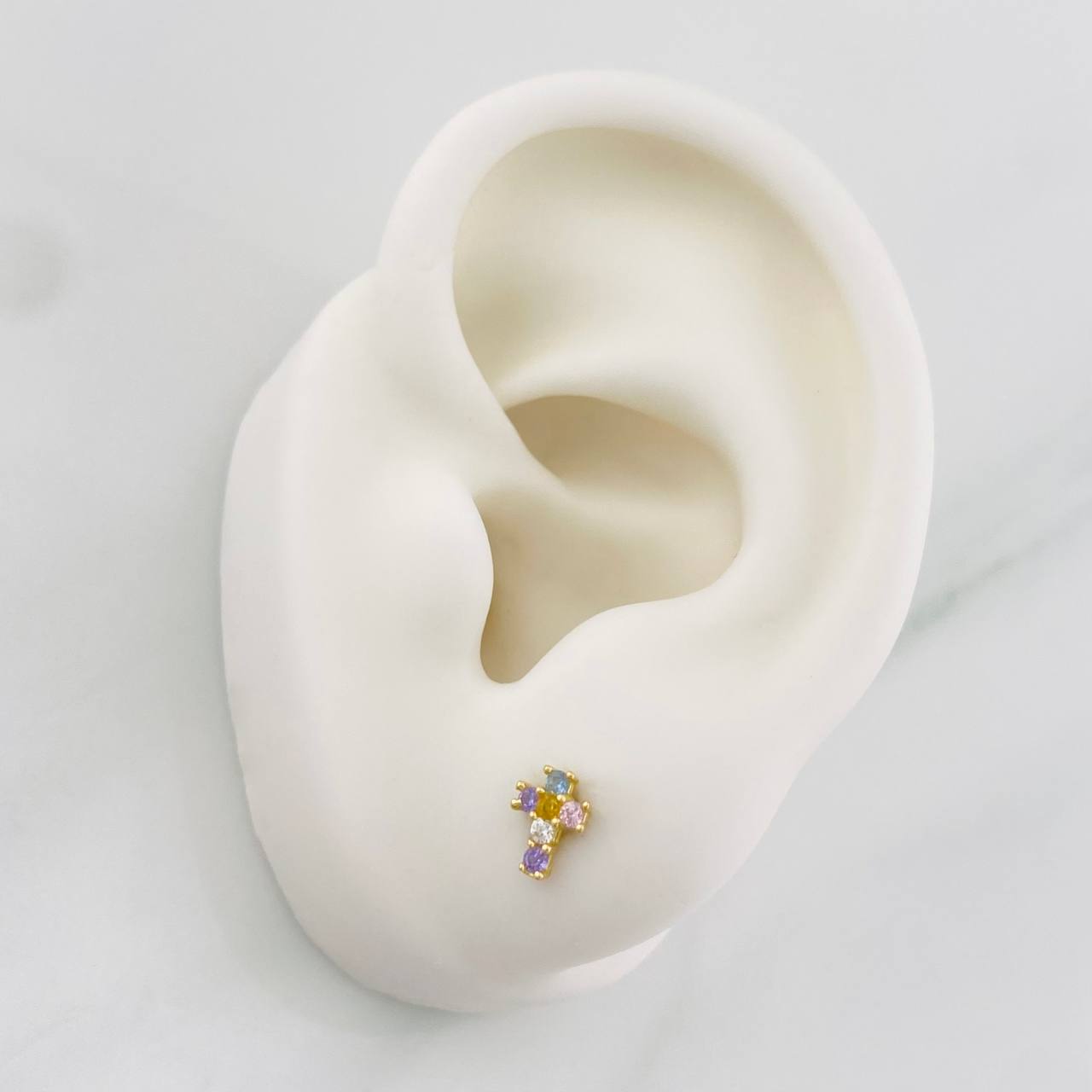 Topos Cruz 0.8g / 6.4mm Oro Amarillo 18K
