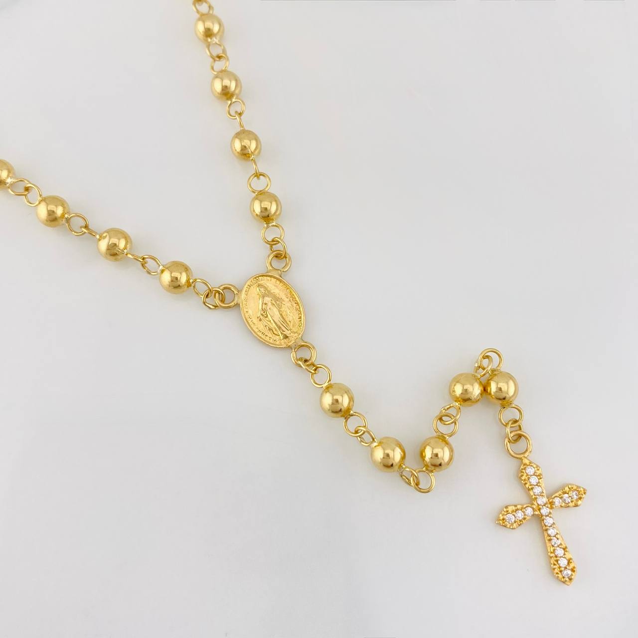 Rosario Virgen Milagrosa 10.9g / 50cm / 4mm Oro Amarillo 18K