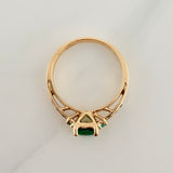 Anillo Cuadrado Esmeraldas 82 pts 4.3gr / T7 / Oro Amarillo 18K %