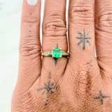 Anillo Cuadrado Esmeraldas 82 pts 4.3gr / T7 / Oro Amarillo 18K %