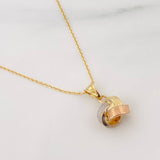 Set Cadena Aro Seguido + Dije Nudo / 1.75g / 45cm Tres Oros 18K