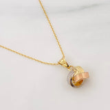 Set Cadena Aro Seguido + Dije Nudo / 1.9g / 45cm Tres Oros 18K