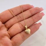 Set Cadena Aro Seguido + Dije Corazon / 1.9g / 45cm Oro Amarillo 18K