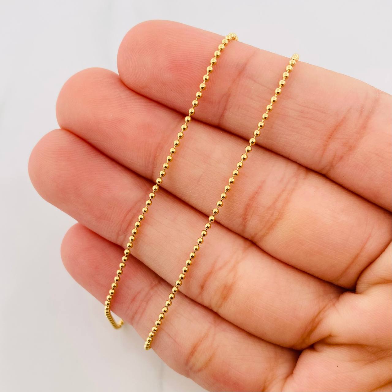 Cadena Militar 3.15g / 50cm / 1.19mm Oro Amarillo 18K