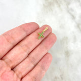 Dije Cruz Doble Faz 1gr / 1.8cm / Circones Blancos Verdes Oro Amarillo 18K