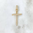Dije Cruz Clavo 5.9gr / 5.6cm / Circones Blancos Oro Amarillo