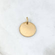 Dije Placa Circular 1.95gr / 2.7cm / Bordes Diamantados Oro Amarillo