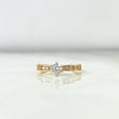 Anillo Solitario Cinta 1.65gr / T4 / Circones Blancos Oro Amarillo