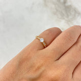 Anillo Solitario Cinta 1.85gr / T7 1/4 / Circon Blanco Blancos Oro Amarillo