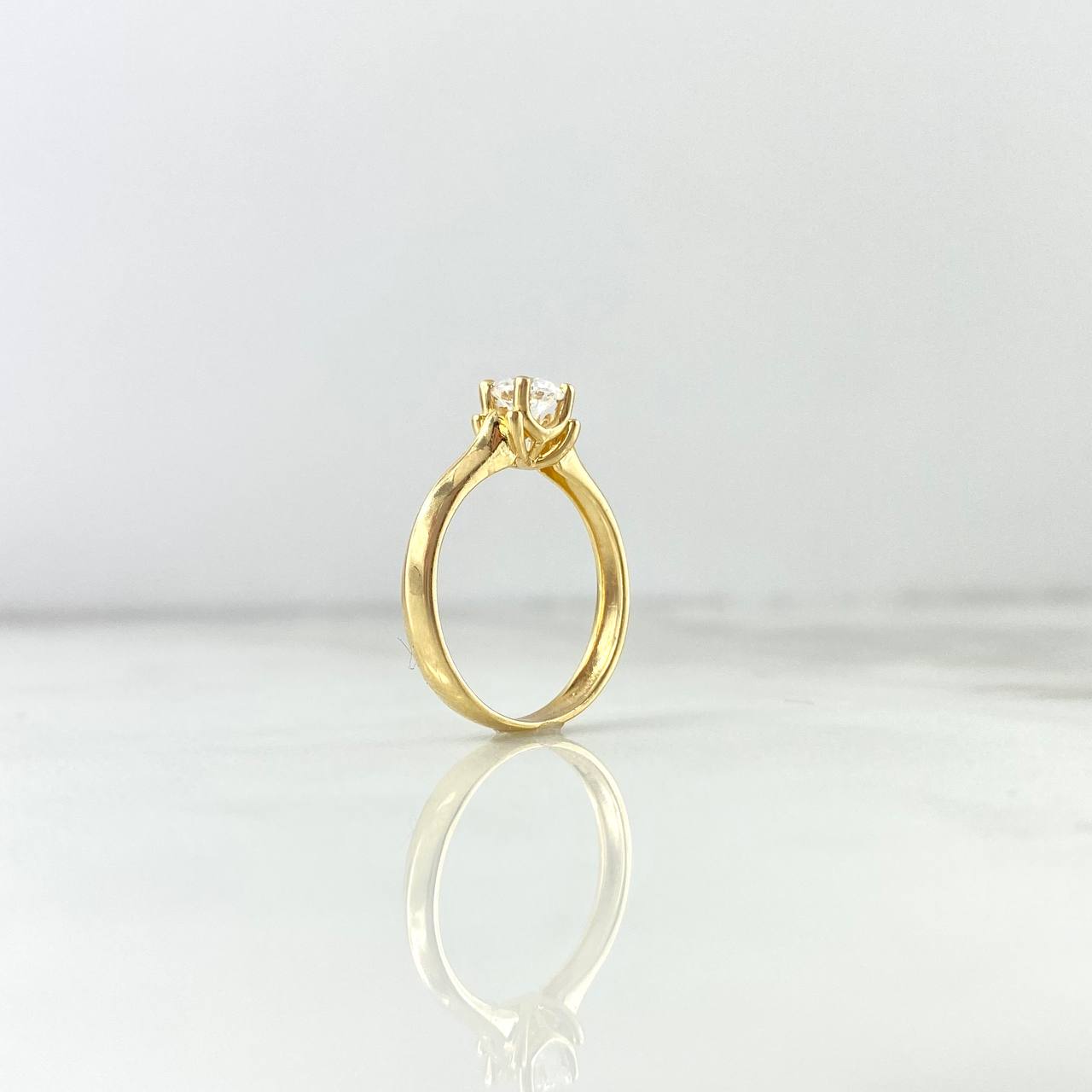 Anillo Garra Doble 2.3gr / T7 1/2 / Circon Blanco Oro Amarillo
