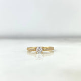 Anillo Solitario Churumbela Flor Interna 1.6gr / T5 / Circon Blanco Blancos Oro Amarillo