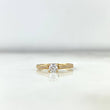 Anillo Solitario Churumbela Flor Interna 1.7gr / T5 1/4 / Circon Blanco Blancos Oro Amarillo