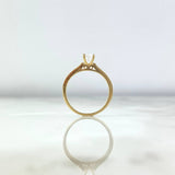 Anillo Solitario Churumbela Flor Interna 1.6gr / T5 / Circon Blanco Blancos Oro Amarillo