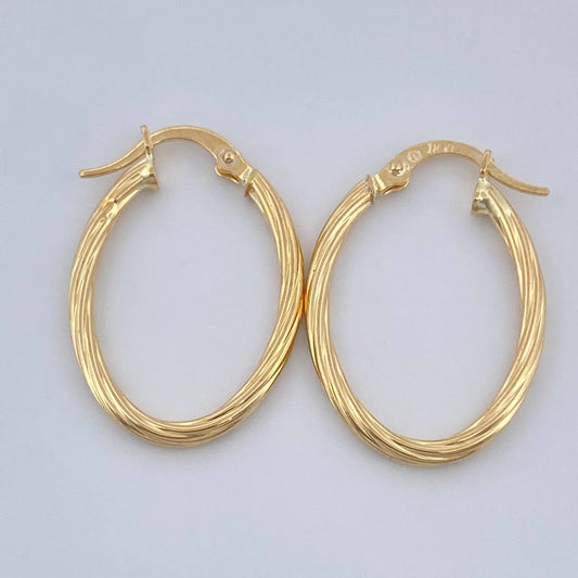 Candongas Lore Ovaladas 1.4gr / 2.7cm / Oro Amarillo 18K %