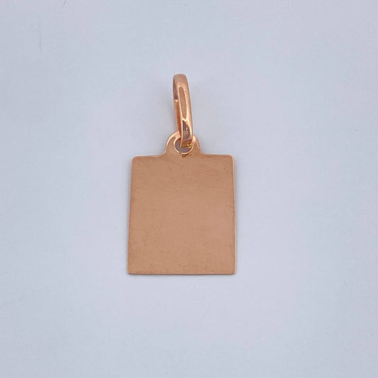 Dije Placa 0.55gr / 2cm / Oro Rosa 18K %