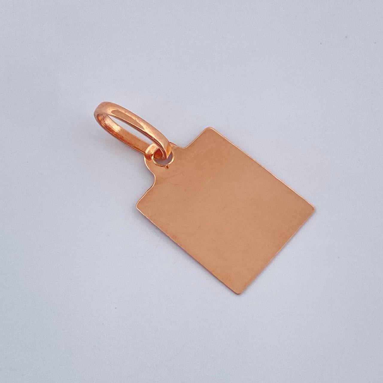 Dije Placa 0.55gr / 2cm / Oro Rosa 18K %