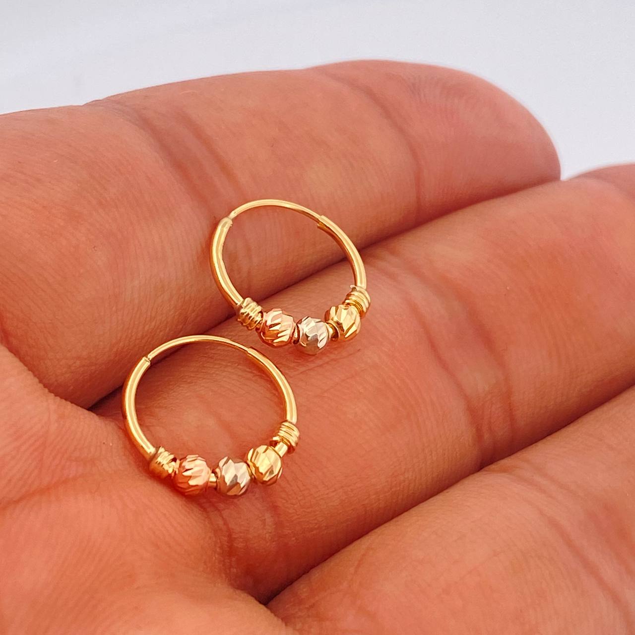 Candongas Trio 0.95gr / 1.2cm / Tres Oros 18K %