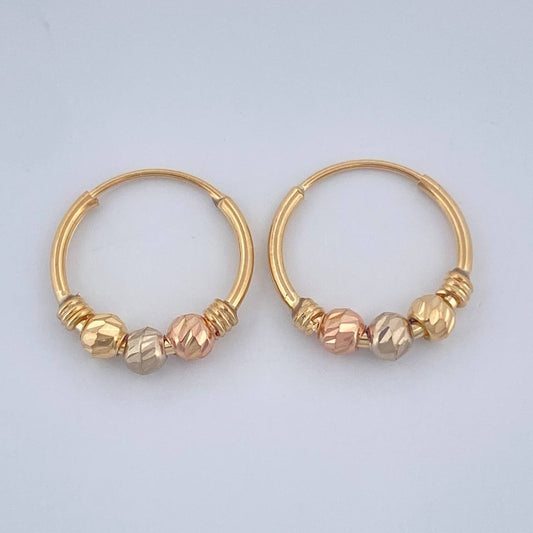 Candongas Trio 0.95gr / 1.2cm / Tres Oros 18K %