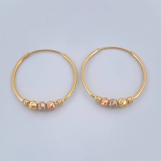Candongas Trio 1.05gr / 1.5cm / Tres Oros 18K %