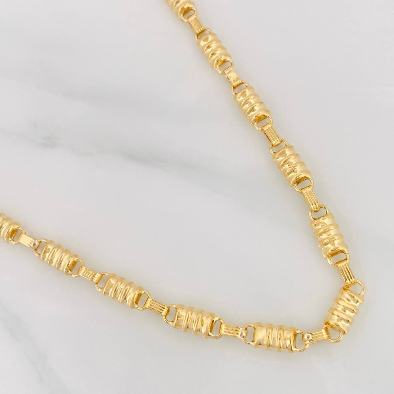 Cadena Rustica Barril 14.20g / 60cm / 3.34mm Oro Amarillo 18K