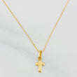 Set Cadena Veneciana + Dije Cruz Cristo / 1.6g / 50cm Oro Amarillo 18K