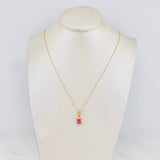 Set Cadena Veneciana + Dije Halo Cuadrado / 2.45g / 50cm Oro Amarillo 18K
