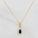 Set Cadena Veneciana + Dije Halo Gota / 2.15g / 50cm Oro Amarillo 18K