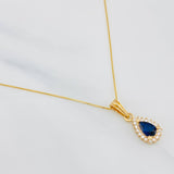 Set Cadena Veneciana + Dije Halo Gota / 2.15g / 50cm Oro Amarillo 18K