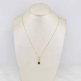 Set Cadena Veneciana + Dije Halo Gota / 2.15g / 50cm Oro Amarillo 18K