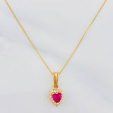 Set Cadena Veneciana + Dije Halo Corazón / 2.05g / 50cm Oro Amarillo 18K