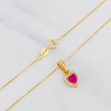 Set Cadena Veneciana + Dije Halo Corazón / 2.05g / 50cm Oro Amarillo 18K