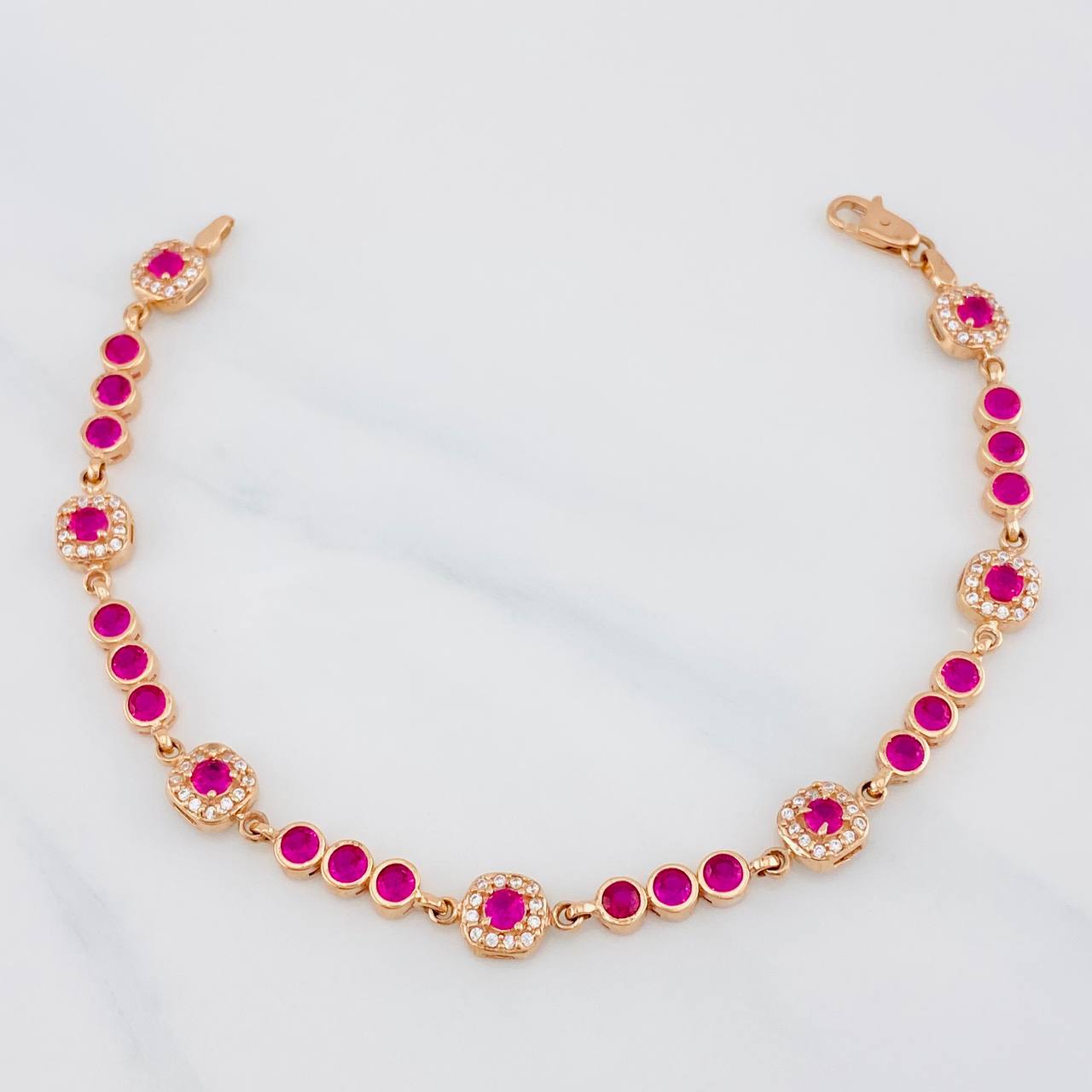 Pulso Halo Tennis 9g / 18cm / 4.25mm Oro Rosa 18K