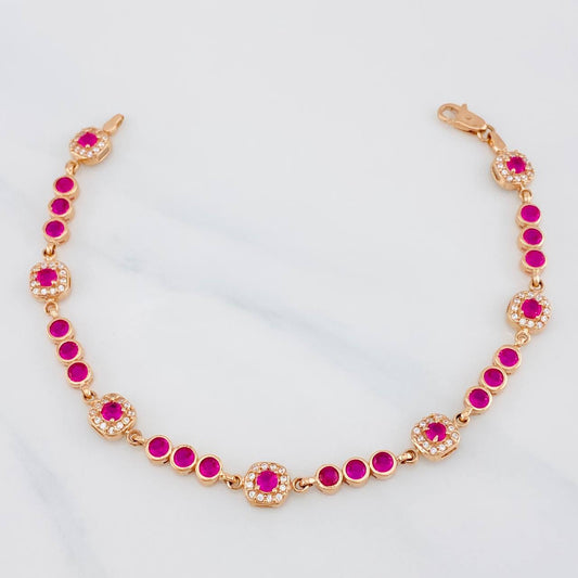 Pulso Halo Tennis 9g / 18cm / 4.25mm Oro Rosa 18K