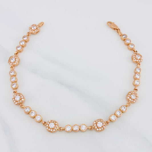 Pulso Halo Tennis 10.05g / 21.05cm / 4.31mm Oro Rosa 18K