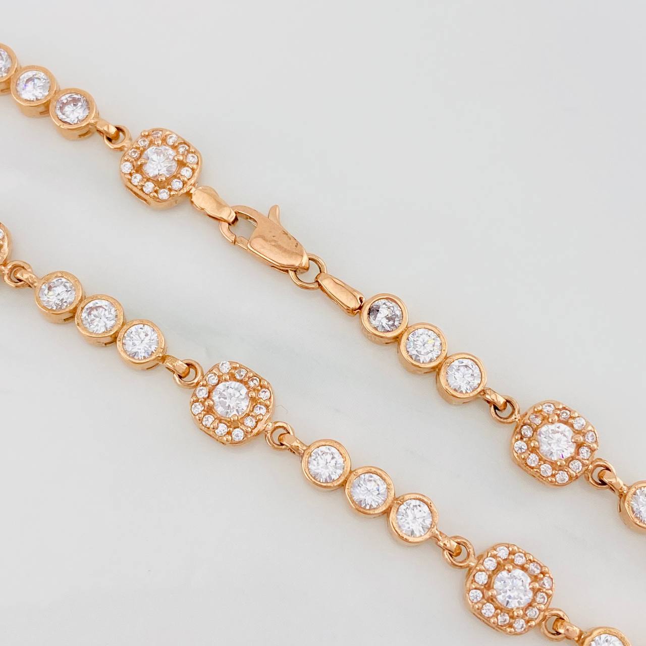 Pulso Halo Tennis 10.05g / 21.05cm / 4.31mm Oro Rosa 18K