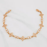 Pulso Halo Flor 8.45g / 18cm / 4.15mm Oro Rosa 18K