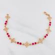 Pulso Halo Flor 7.70g / 17cm / 4.18mm Oro Rosa 18K