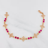 Pulso Halo Flor 7.70g / 17cm / 4.18mm Oro Rosa 18K