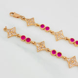 Pulso Halo Flor 7.70g / 17cm / 4.18mm Oro Rosa 18K