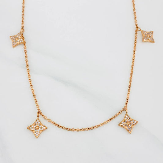 Cadena Aro Seguido Flor 5.6g / 45cm / 1.34mm Oro Rosa 18K