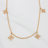 Cadena Aro Seguido Flor 5.6g / 45cm / 1.34mm Oro Rosa 18K