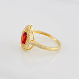Anillo Halo Gota 2.7g / T6 1/2 Oro Amarillo 18K