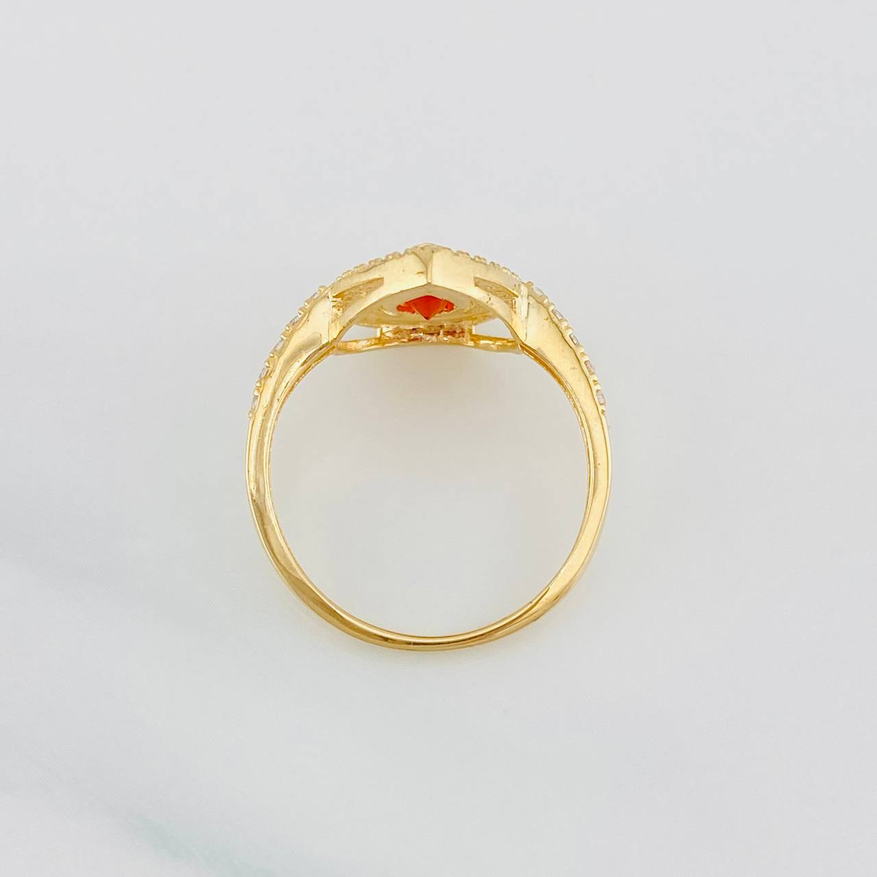 Anillo Halo Gota 2.7g / T6 1/2 Oro Amarillo 18K