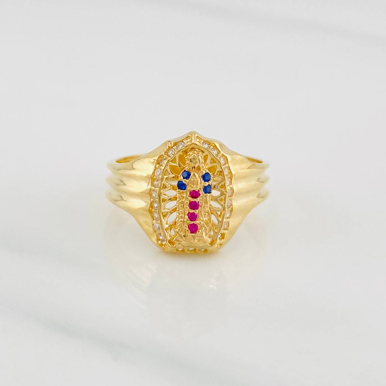Anillo Virgen de Guadalupe 3.75g / T7 Oro Amarillo 18K