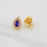 Topos Halo Lagrima 2.45g / 7.6mm Oro Amarillo 18K