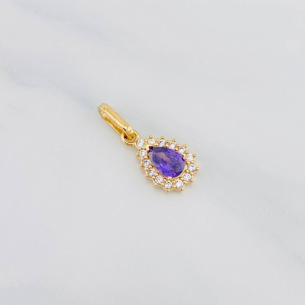Dije Halo Lagrima 1.2g / 2cm Oro Amarillo 18K