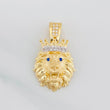 Dije Rostro Leon 3.65g / 2.7cm Dos Oros Amarillo Blanco 18K