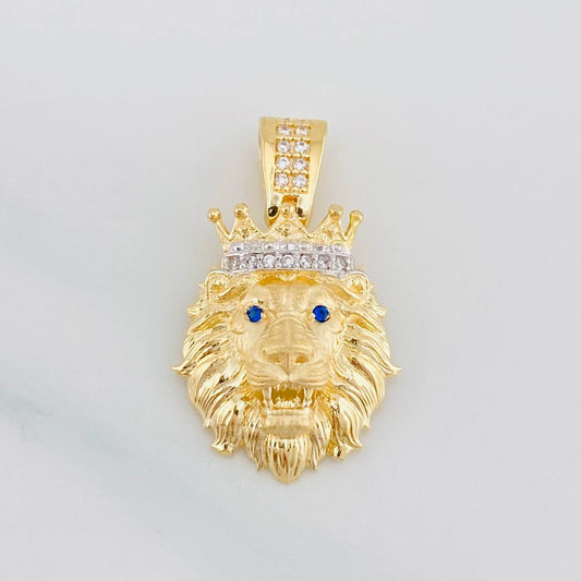 Dije Rostro Leon 3.65g / 2.7cm Dos Oros Amarillo Blanco 18K