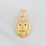Dije Rostro Leon 3.65g / 2.7cm Dos Oros Amarillo Blanco 18K